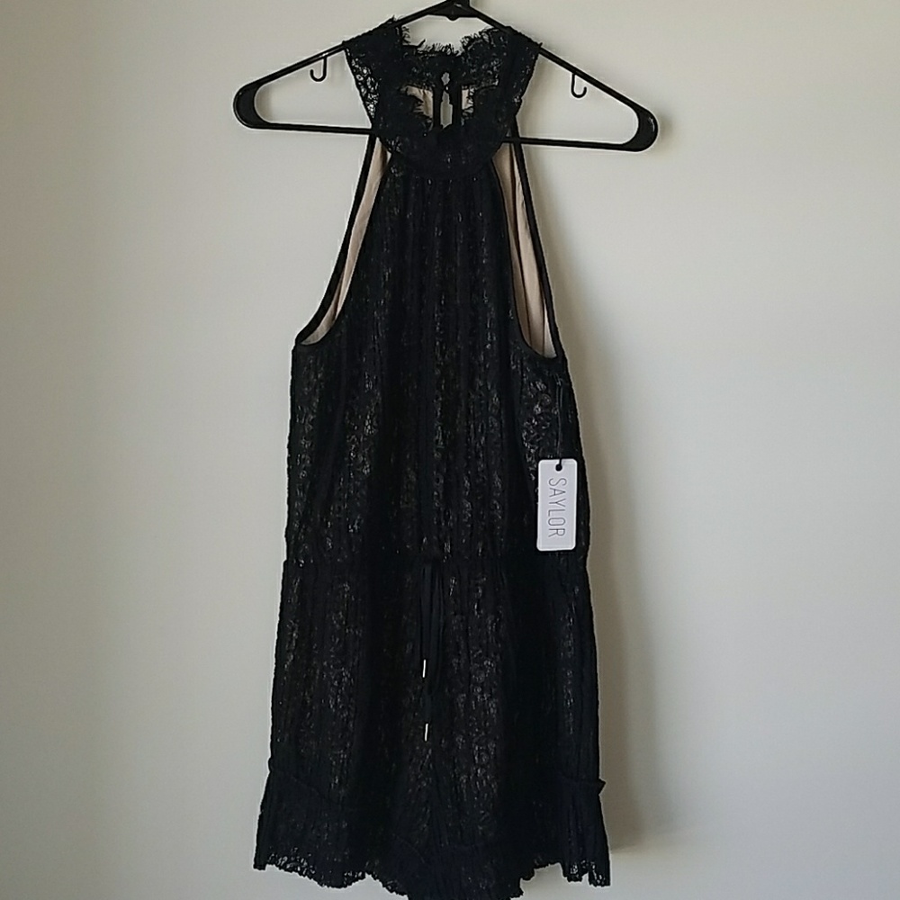 Saylor Black Lace Romper